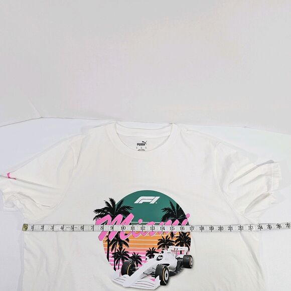 Puma 2024 Formula 1 Men's Miami GP T-shirt Size XL White Cotton - Picture 6 of 7